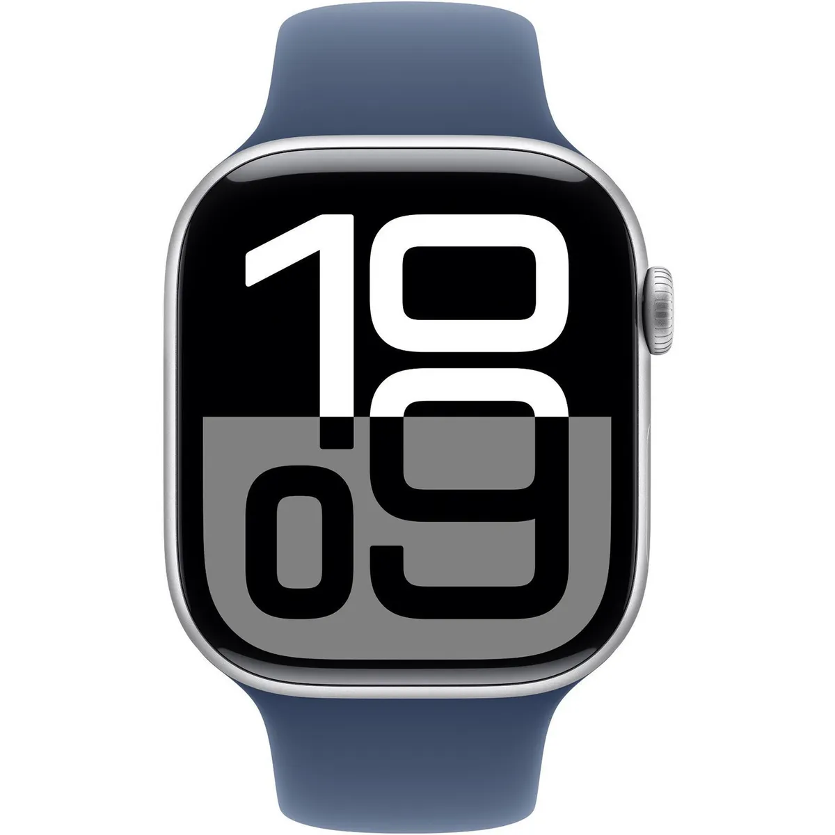 Apple Watch Series 10 GPS 46MM (Silver Aluminium Case, Denim Sport Band-S/M)
