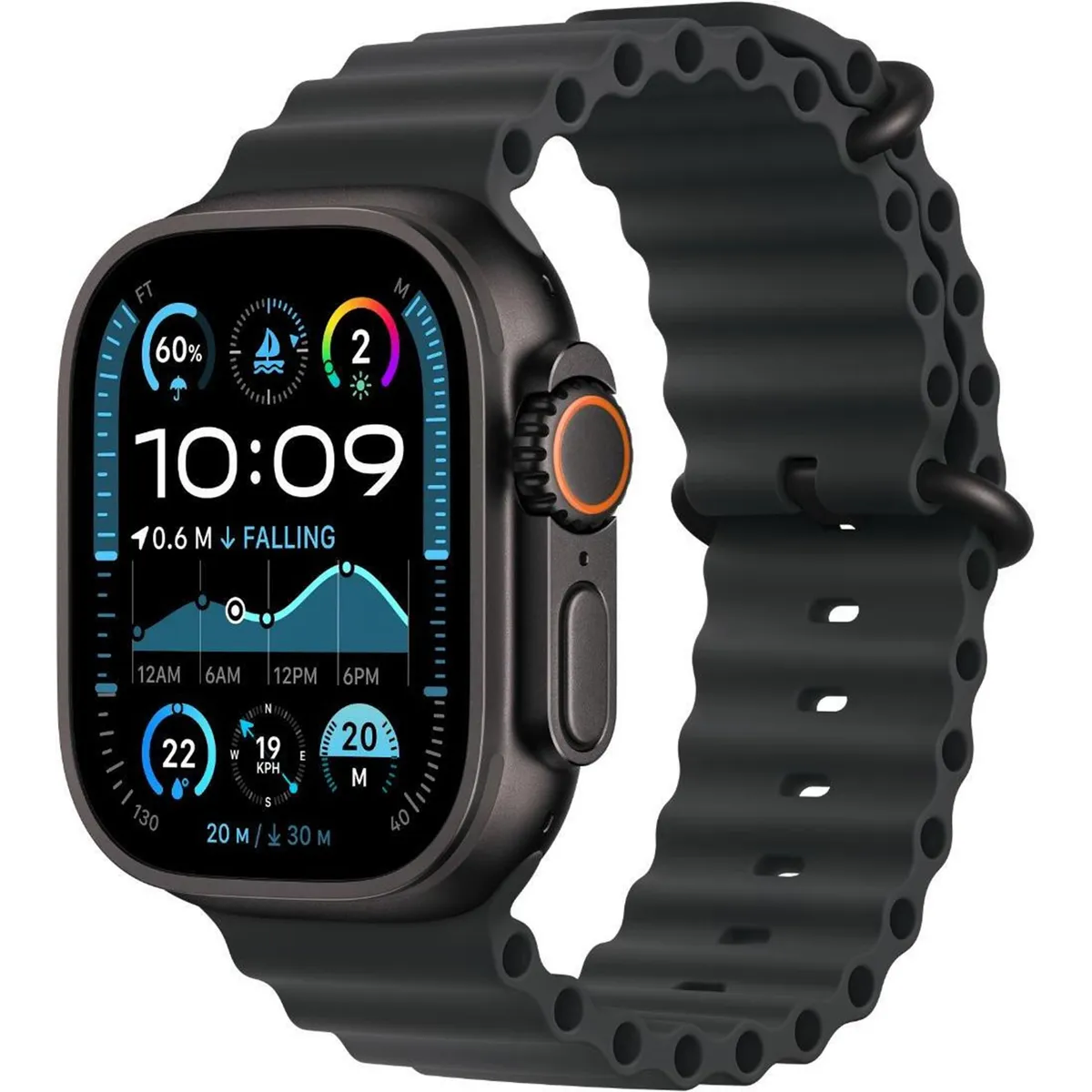 Apple Watch Series 10 GPS + CELLULAR 49MM ( Black Titanium Case, Black Ocean Band)