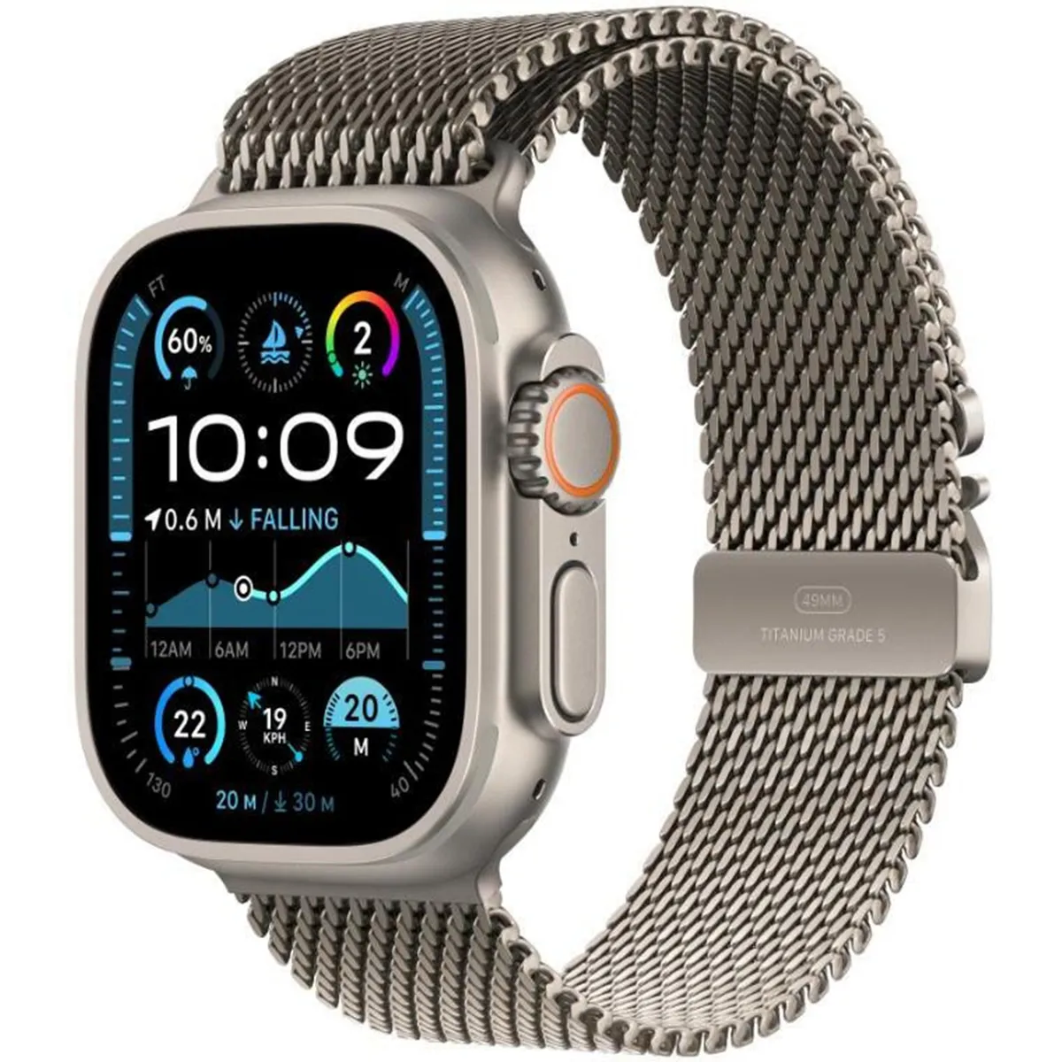 Apple Watch Series 10 GPS + CELLULAR 49MM ( Natural Titanium Case, Natural Titanium Milanese Loop-M)