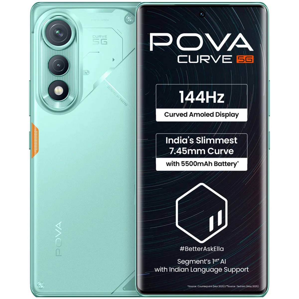 Tecno Pova Curve 5G (Neon Cyan, 8/128 GB)