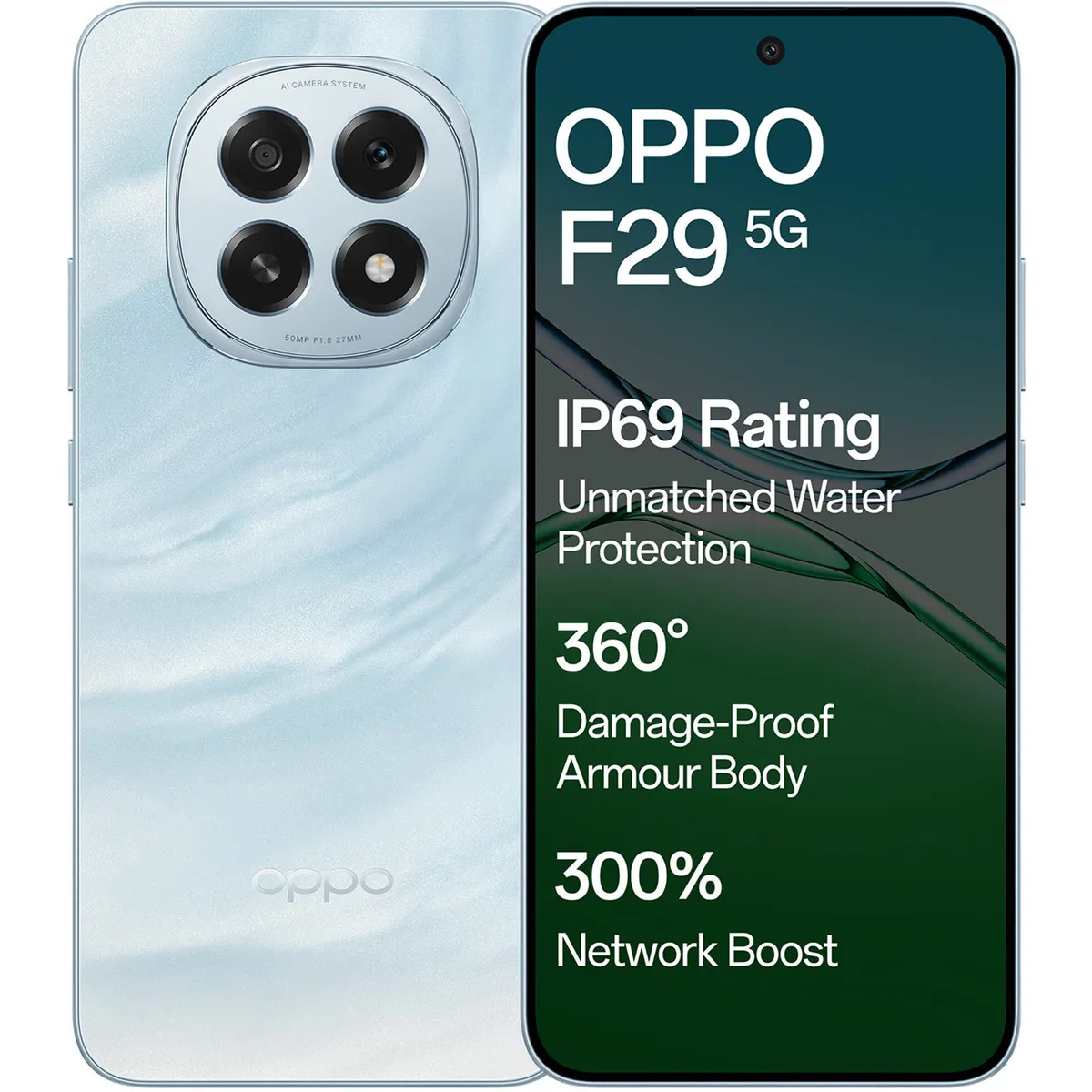 OPPO F29 5G (Glacier Blue, 8 GB + 256 GB)