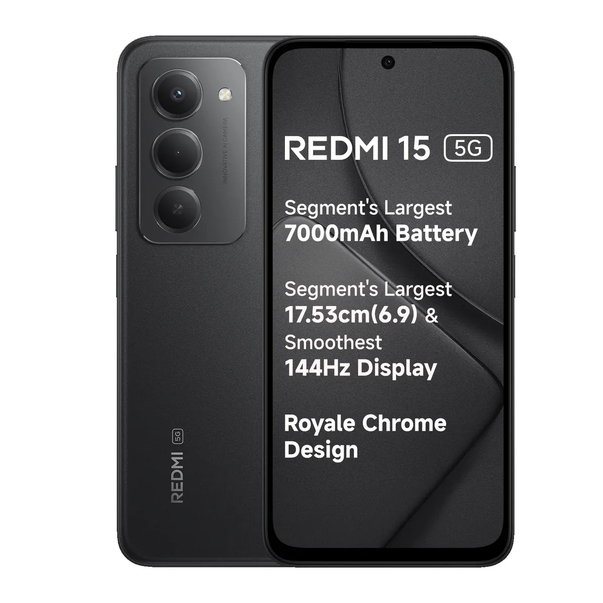Redmi 15 5G (Midnight Black, 8GB + 128GB)