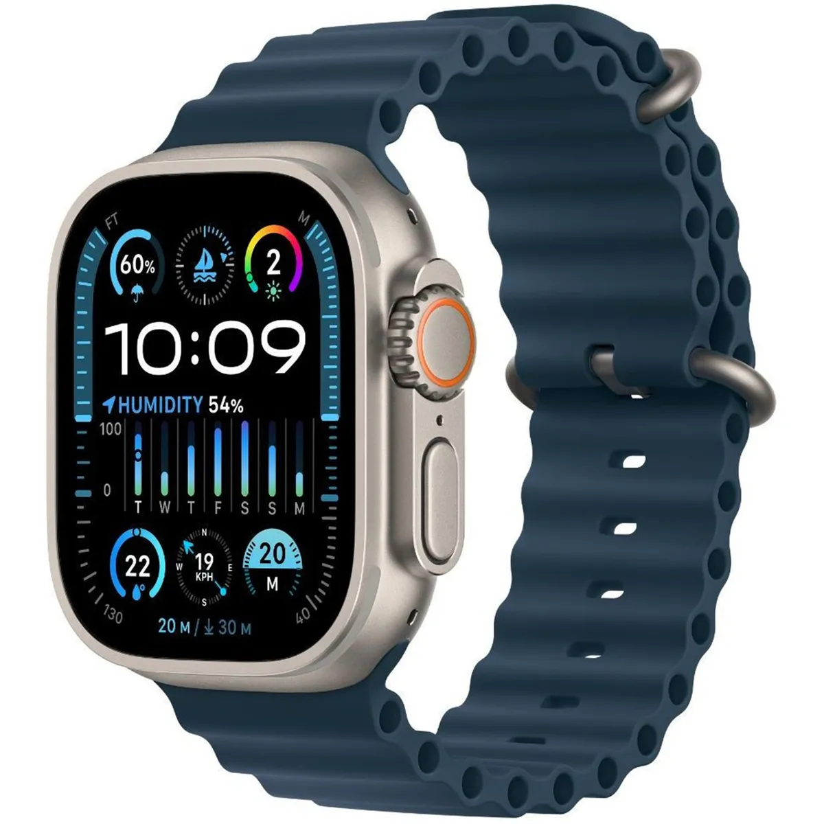 Apple Watch Series 10 GPS + CELLULAR 49MM ( Titanium Case, Blue Ocean Band)