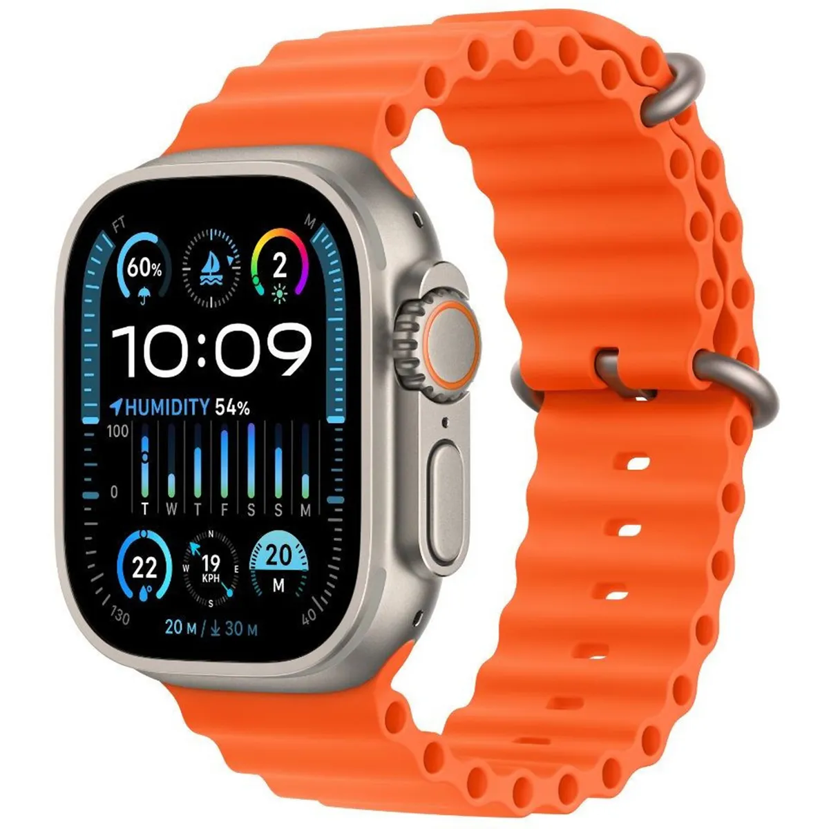 Apple Watch Series 10 GPS + CELLULAR 49MM ( Titanium Case, Orange Ocean Band)