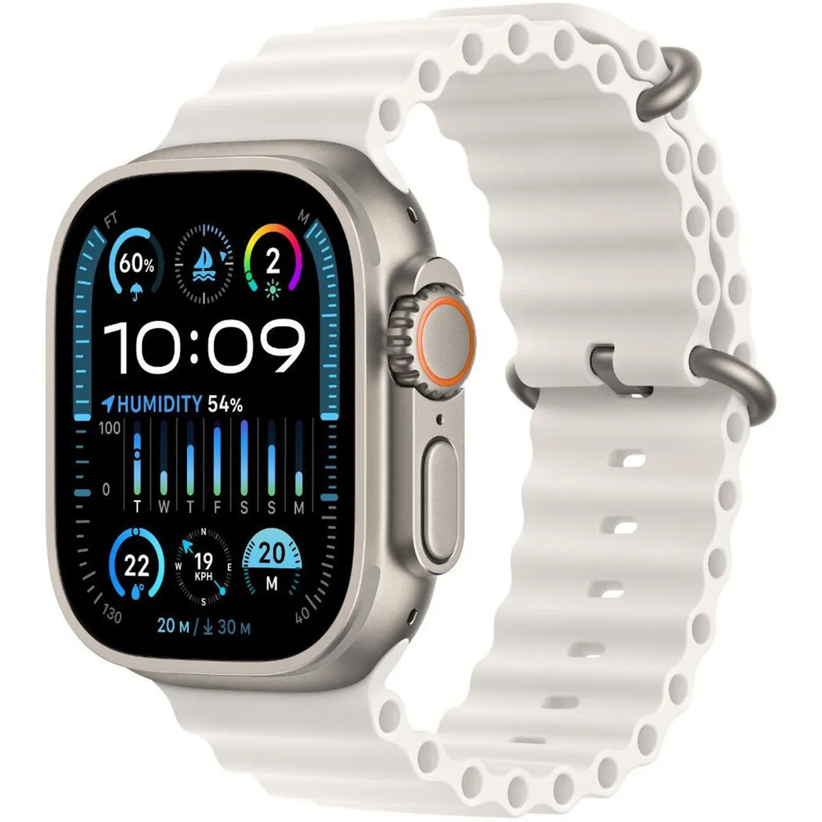 Apple Watch Series 10 GPS + CELLULAR 49MM ( Titanium Case, White Ocean Band)