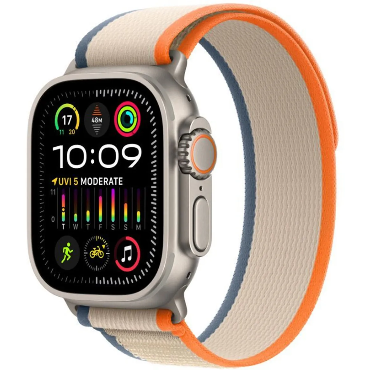 Apple Watch Series 10 GPS + CELLULAR 49MM ( Titanium Case, Orange/Beige Trail Loops/M)