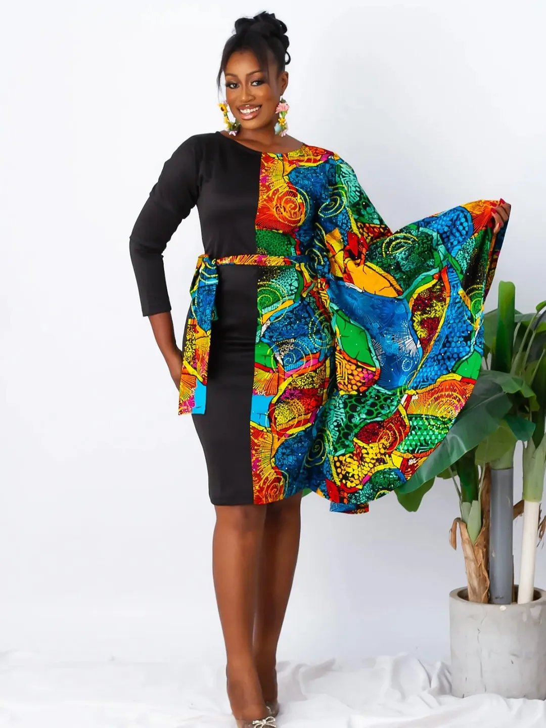 Ankara Modern Wrap Dress L