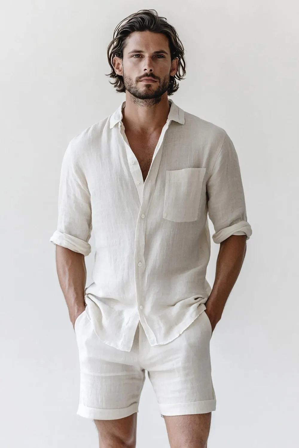 Cotton Linen Resort Shirt XL